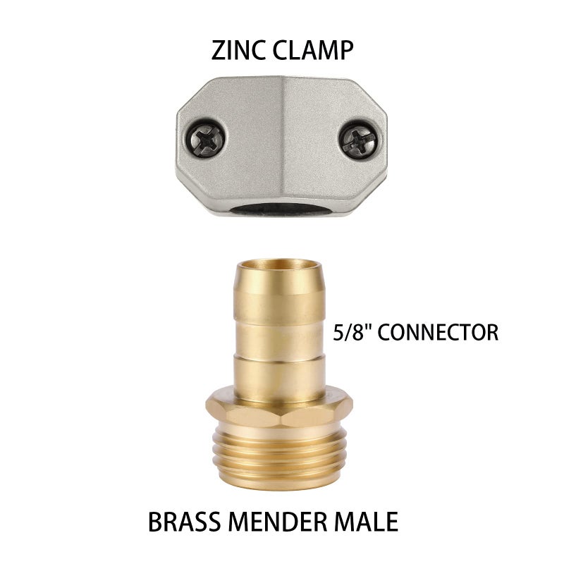 Sanpaint Zinc and Brass Male Clamp Coupling,Fits 3/4" or 5/8" Garden Hose Repair Fitting - Image 5